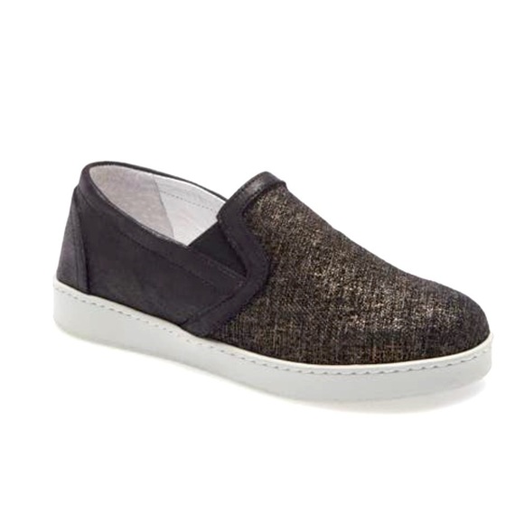 DAVID TATE Valentina Metallic Slip-On Sneaker - Black / Rose Leather - Picture 2 of 15